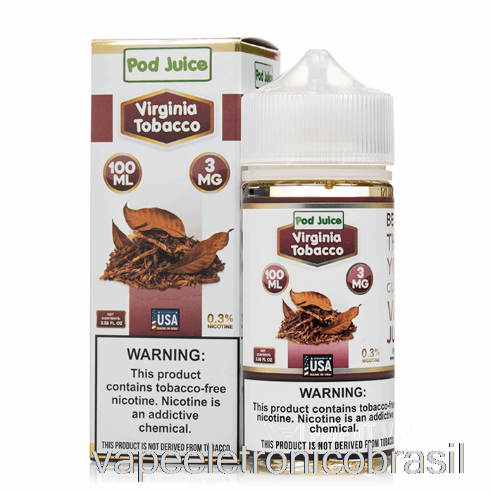 Vape Recarregável Tabaco Virginia - Suco De Vagem - 100ml 6mg